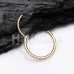 Golden Side Facing Multi Gem Steel Seamless Hinged Clicker Nose Hoop