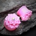 Charming Chrysanthemum Flower Single Flared Ear Gauge Plug