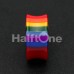 Rainbow Stripe Double Flared Ear Gauge Plug
