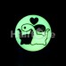 Glow in the Dark Dino Love Single Flared Ear Gauge Plug