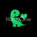 Glow in the Dark Adorable Dino Heart Single Flared Ear Gauge Plug