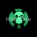 Glow in the Dark Panda Single Flared Ear Gauge Plug