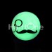 Glow in the Dark Mustache Detective Single Flared Ear Gauge Plug