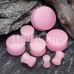 Baby Pink Synthetic Stone Double Flared Ear Gauge Plug