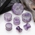 Amethyst Natural Stone Double Flared Ear Gauge Plug