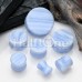 Blue Lace Agate Stone Double Flared Ear Gauge Plug
