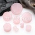 Pink Rose Quartz Natural Stone Double Flared Ear Gauge Plug