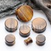 Yellow Tiger Eye Natural Stone Double Flared Ear Gauge Plug