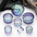 Dichroic Glass Galaxy Iridescent Double Flared Plug