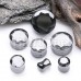 Faceted Hematite Stone Double Flared Ear Gauge Plug