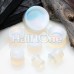 Concave Opalite Stone Double Flared Ear Gauge Plug