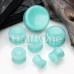 Concave Amazonite Natural Stone Double Flared Ear Gauge Plug