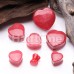 Heart Shaped Red Jade Stone Double Flared Plug