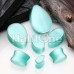 Teardop Cat Eye Stone Double Flared Ear Gauge Plug