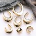 Golden Brass Saddle Spreader Ear Gauge Tunnel Plug