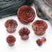 Organic Blooming Rose Sawa Wood Double Flared Ear Gauge Plug