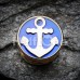 Golden Sailor Anchor Double Flared Ear Gauge Plug