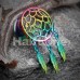 Rainbow Dreamcatcher Feather Dangle Ear Gauge Plug