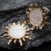 Golden Blazing Sun Opal Glitter Ear Gauge Plug Golden Blazing Sun Opal Glitter Ear Gauge Plug