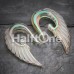 Iridescent Angelic Wing Acrylic Ear Gauge Hanger