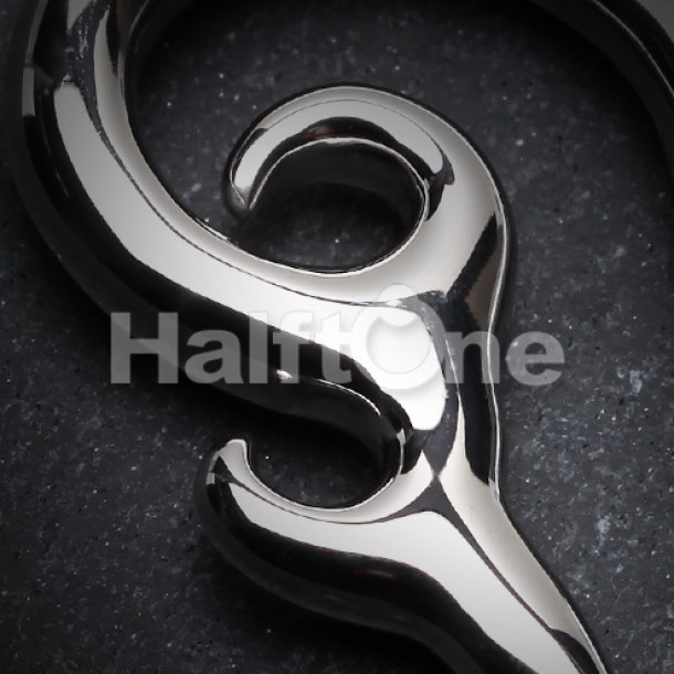 Sold as a Pair Inspiration Dezigns Black Devils Horn Acrylic Ear Gauge Spiral Hanging Tapers 