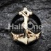 Golden Naval Anchor Ear Gauge Tunnel Plug