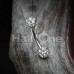 Pave Diamond Full Dome Cluster  Curved Barbell Eyebrow Ring