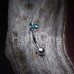 Triple Opal Cluster Curved Barbell Eyebrow Ring