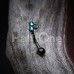 Black Triple Opal Cluster Curved Barbell Eyebrow Ring