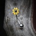 One Daisy at a time Enamel Curved Barbell Eyebrow Ring