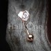 Rose Gold Blooming Rose Curved Barbell Eyebrow Ring