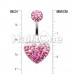 Waterfall Droplets Heart Multi-Sprinkle Dot Belly Button Ring