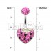 Strawberry Heart Multi-Sprinkle Dot Belly Button Ring