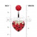 Strawberry Heart Multi-Sprinkle Dot Belly Button Ring