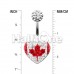 Canada Flag Heart Multi-Sprinkle Dot Belly Button Ring