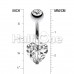 Classic Cubic Zirconia Heart Prong Sparkle Belly Button Ring Classic Cubic Zirconia Heart Prong Sparkle Belly Button Ring