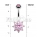 Spring Cubic Zirconia Flower Belly Button Ring