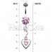 Dainty Dangled Cubic Zirconia Heart Belly Button Ring