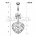 Sparkling Cubic Zirconia Heart Shapes Belly Button Ring