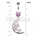 Twinkling Moon Cubic Zirconia Belly Button Ring