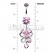 Exuberant Cubic Zirconia Butterfly Chandelier Belly Button Ring