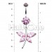 Dazzling Butterfly Cubic Zirconia Belly Button Ring