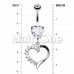 Opulant Gem Cubic Zirconia Heart Belly Button Ring