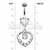 Lusterous Double Heart Cubic Zirconia Belly Button Ring