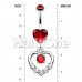 Lusterous Double Heart Cubic Zirconia Belly Button Ring