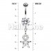 Halo Star Cubic Zirconia Belly Button Ring.