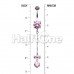 Dainty Bow and Gem Droplet Cubic Zirconia Belly Button Ring