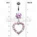 Heart Affection Cubic Zirconia Belly Button Ring
