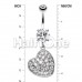 Pave Heart Sparkle Cubic Zirconia Belly Button Ring