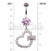 Glam Heart Bow Cubic Zirconia Belly Button Ring